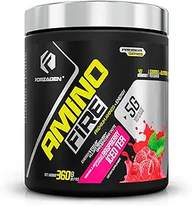 [BRSWGGL5CECQYGQV] Forzagen Amino Fire | Essential Amino Energy Powder for Pre-Workout | BCAA Energy Boost & Muscle Recovery Drink Mix, Enhance Focus & Concentration, Dietary Supplement | Raspberry Ice Tea, 40 Servings