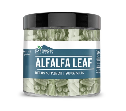 [BRSWYAL2AQCROYLG] Earthborn Elements Alfalfa Leaf 200 Capsules, Pure & Undiluted, No Additives