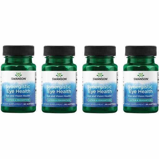 [BRSRMEIFOQPAKE3L] Swanson Lutein & Zeaxanthin Synergistic Eye Health Vision Retina Macula Supplement (Lutein 20 mg & OmniXan Zeaxanthin 2 mg) 60 Softgels Sgels (4 Pack)