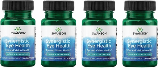 [BRSRMEIFOQPAKE3L] Swanson Lutein & Zeaxanthin Synergistic Eye Health Vision Retina Macula Supplement (Lutein 20 mg & OmniXan Zeaxanthin 2 mg) 60 Softgels Sgels (4 Pack)