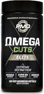 [BRSWGZQRBMIR4H32] PMD Sports Omega Cuts Elite -Fat Loss-Muscle Defining Formula - Omega Fatty Acids, MCT's and CLA for Muscle Definition and Maintenance - Keto Friendly For Women and Men - Stimulant Free (180 Softgels)