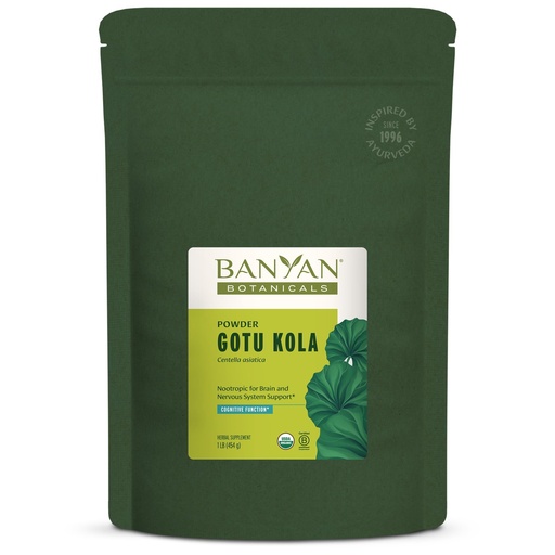 [BRSWIZ3RAIEBADAZ] Banyan Botanicals Gotu Kola Powder – Organic Brahmi (Centella Asiatica) – Calming Nootropic Herb for Nervous System Support & Healthy Skin* – 1 lb. – Non-GMO Sustainably Sourced Vegan