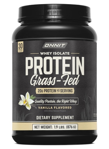 [BRSWG2Q6AQIQE2DZ] ONNIT Grass Fed Whey Isolate Protein Powder, Vanilla Flavor, Whey Protein Powder Dietary Supplement to Support Muscle Gain and Workout Recovery, 30 Servings per Tub, 30.7 oz