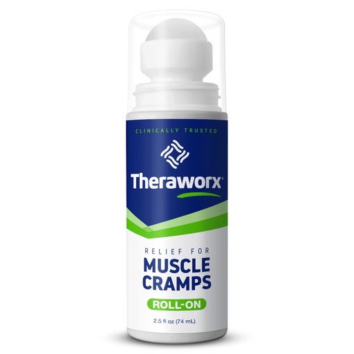 [BRSROZYOO4ORMALO] Theraworx Relief for Muscle Cramps Roll-On Fast-Acting Muscle Spasm, Leg Soreness with Magnesium Sulfate - 2.5 oz - 1 Count