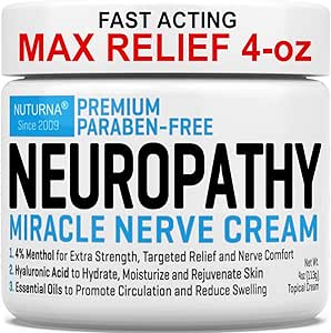 [BRSWYBDRCQJQOALP] Neuropathy Nerve Relief Cream - Premium Nerve Cream 3X Action for Targeted Relief and Soothing Nerve Comfort - Maximum Strength with 4% Menthol Arnica MSM for Feet Hands Legs Toes & Back - Large 4 Oz