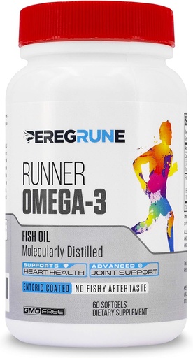 [BRSWG2YHBYNWA3AZ] Runner Omega 3 Fish Oil – Triple Strength Nutritional Sport Supplement - Helps Support Heart & Joint Health for Running with Omega- EPA & DHA - 1000 mg, 1 Month Capsules for Men and Women