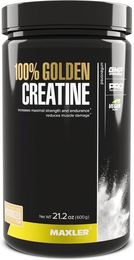 [BRSW2BQ3AQAR4CL4] Maxler 100% Golden Creatine - Micronized Creatine Monohydrate Powder - Muscle Building Supplements - Pre/Post Workout Vegan Supplement - Gluten Free Unflavored Creatine Powder - 600 g
