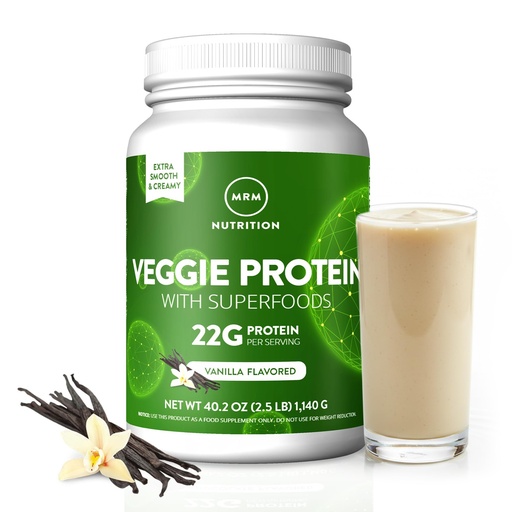 [BRSWIHTQBACWKGT4] MRM Nutrition Veggie Protein with Superfoods - Vanilla Flavored Protein Powder for Women & Men, 22g of Vegan Protein, Amino Acids & Digestive Enzymes, Gluten & Dairy Free - 33 Servings
