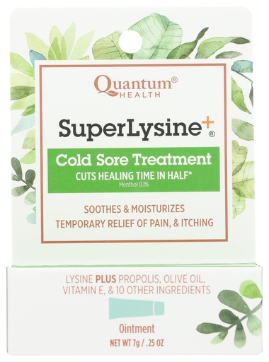 [BRSWIYYKBYJWYFDM] Quantum SuperLysine+ Cold Sore Treatment Ointment|Relieves Pain, Burning, and Itching|Cuts Healing Time in Half|0.25 Ounce