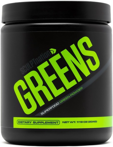 [BRSROEI6DFYGYA3B] Sculpt Nation by V Shred Greens - Premium Greens Powder & Superfood Blend with Collagen to Support Skin, Digestion, and Energy - 30-Day Supply