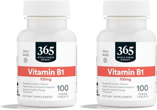 [BRSRAGT7BNYBSCQ6] 365 by Whole Foods Market, Vitamin B1 100Mg, 100 Tablets (Pack of 2)