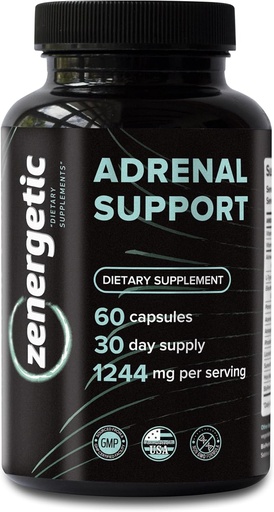 [BRSWYYACOYHQEG34] Adrenal Support Supplements │ Cortisol Manager, Calm Support, Mood & Energy Support, with Ashwagandha, L-Tyrosine, Rhodiola Rosea & Holy Basil │ 60 Pills Non GMO