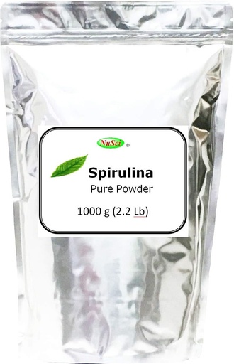 [BRSWIZQAAAPRSH3E] Poudre de spiruline biologique 1000g (1,0Kg, 2,2 lb) en vrac pur frais OGM Non irradié