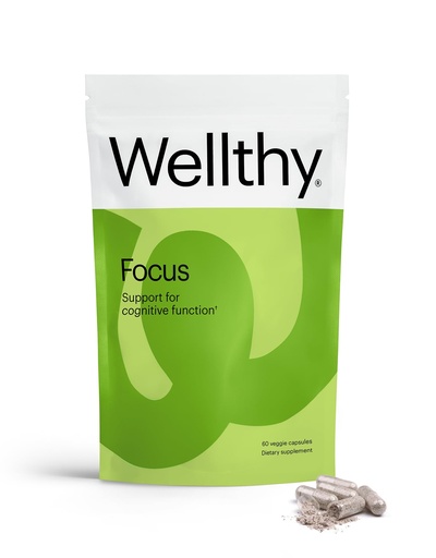 [BRSWGZARBN6A2FD6] Wellthy Focus Cognitive Function, Focus, and Memory Supplement for Memory, Creativity, and Motivation (30 Days)