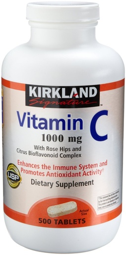 [BRSWIHALOQDRYH3U] Kirkland Vitamin C with Rose Hips and Citrus Bioflavonoid Complex (1000 mg), 1000-Count ((1000mg Tablets))