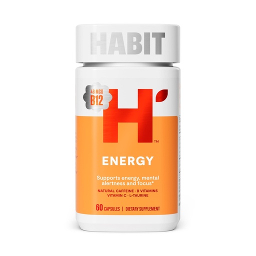 [BRSRAYL4OYPBSEY3] Habit Energy Supplement (60 Capsules) - New Look, Supports Energy, Alertness and Focus, Natural Caffeine, Vitamins B & C, Green Tea Extract, Vegan, Non-GMO (1 Pack)