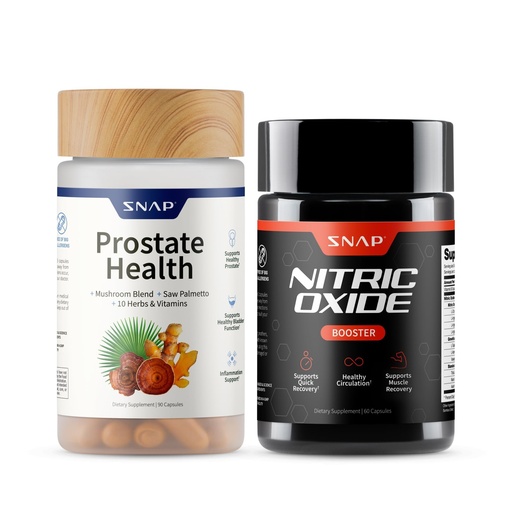 [BRSRABL4BN7WGYDZ] Snap Supplements Prostate Health Supplements for Men + Nitric Oxide Booster Bundle – DHT Blocker, Saw Palmetto, Stinging Nettle, L-Arginine & L-Citrulline, 90 + 60 Capsules (30-Day Supply)