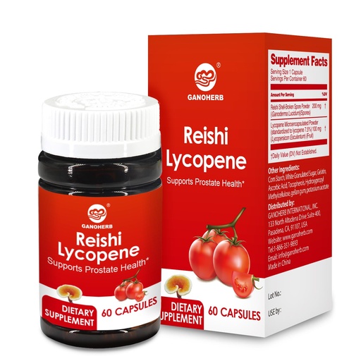 [BRSRAFQ5OR6W2DT3] Lycopene Supplement for Men 100mg, Lycopene Capsule with 200mg Reishi Mushroom for Overall Health, 2 Month Supply, Vegan, 60 Rapid Release Capsules