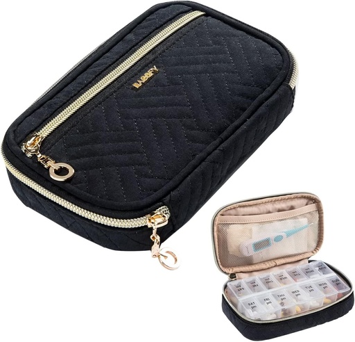 [BRSRMGIYPIBQGFLP] BAGSFY Pill Organizer Case 2 Times a Day- Weekly Medicine Organizer Travel Pill Box with Removable 7 Day Medicine Case Container for Fish Oil, Vitamin, Supplement