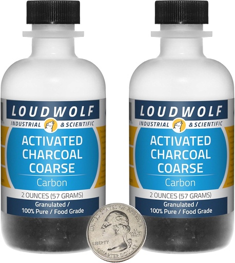 [BRSWIA3YC4JRWH3G] Activated Charcoal / 4 Ounces in 2 Bottles / 100% Pure Food Grade/Granules