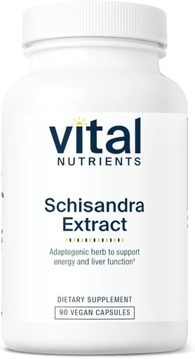 [BRSWIYQTBYIAKELK] Vital Nutrients - Schisandra Extract - Liver, Immune, Energy, and Endurance Support - 90 Vegetarian Capsules per Bottle - 1000 mg