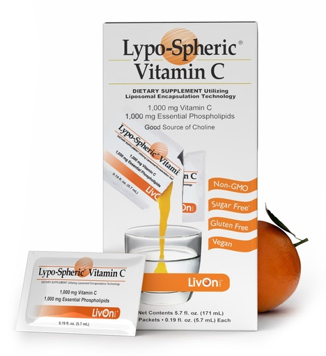[BRSWKEYMOV4RK2TK] LivOn Laboratories ASTERVEDA Lypo-Spheric Vitamin C Supplements,Liposomal Encapsulation Technology,Supports Natural Collagen Production,Supports Immune System,Rich In Antioxidants (30 Packets)