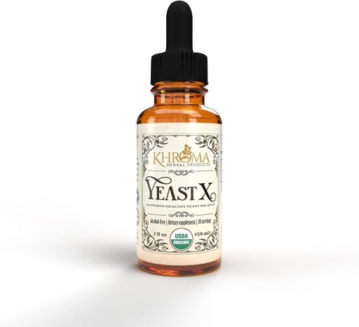 [BRSWECQQOIFB433U] Khroma Herbal 产品 Yeast X - 有机Yeast 支持 - 30名在2 oz玻璃瓶中服役