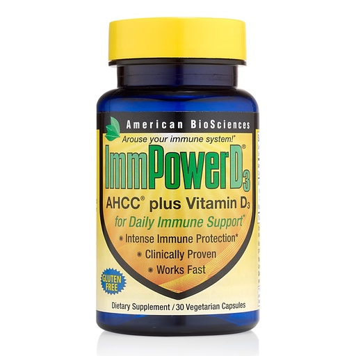 [BRSWIZIQOR4GGGTO] American BioSciences ImmpowerD3 AHCC + Vitamin D3, 30 Count
