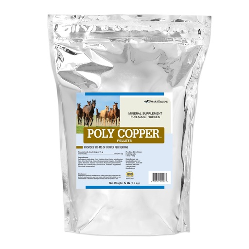 [BRSRAHAYOQCR423X] SmartEquine Poly Copper Pellets, 5 lb, 150 Servings | Equine Horse Coat Supplements for Skin | Vitamins & Minerals Supplements for Horses Bones and Metabolism