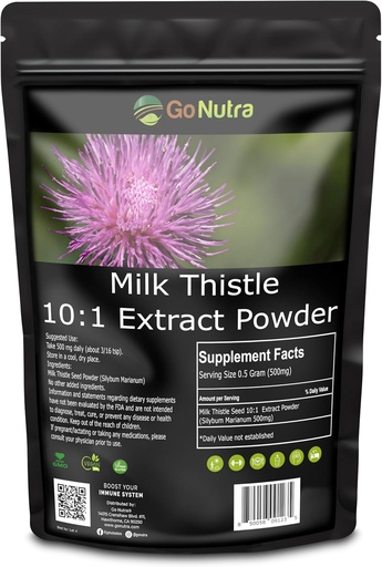 [BRSWYBL2BYAR6HLP] Milk Thistle Powder 1 lb. | Milk Thistle Extract 5:1 Strength Silymarin | Silybum Marianum Herbal Supplement Non-GMO