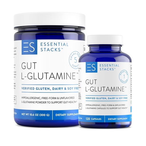 [BRSRMBIRPMBRQ3Y6] Essential Stacks L-Glutamine Home & Away Bundle - L Glutamine Powder & Capsules