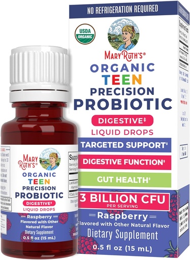 [BRSROBILO57QMG32] MaryRuth Organics USDA Organic Liquid Probiotic Drops for Teens | Gut Health | Digestive Health | Occasional Digestive Discomfort | Overall Health and Wellness | Non GMO | Vegan | 30 Servings