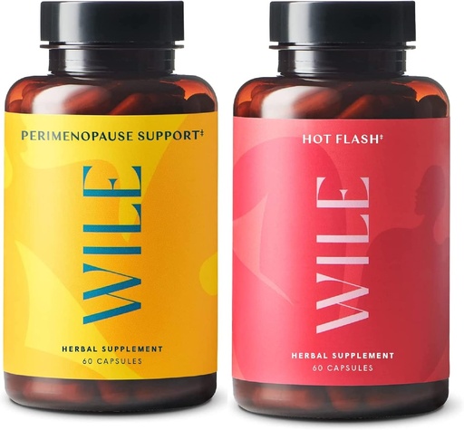 [BRSRMBT7C4MQYCDZ] Wile Perimenopause Support + Hot Flash Supplements, 2-Pack Menopause Support for Women, (2) Bottles of 60 Capsules Each, 120 Total
