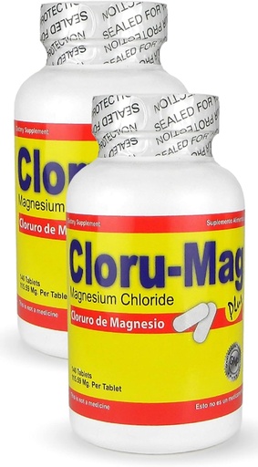 [BRSWKYQDOMMQA2DM] Magnesium Chloride Tablets - CLORU-MAG PLUS 2 Pack - (CLORURO DE MAGNESIO)