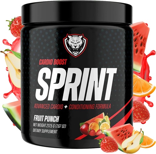 [BRSWGA3QCIBWOYD6] 6AM Run Sprint - Cardio və Focus üçün Instant Energy Boost üçün Pre Workout Toz - No Jitters, Yüksək Enerji Konvensiyası - Bütün Natural, Keto, Vegan (Fruit Punch, Tam Şişe)