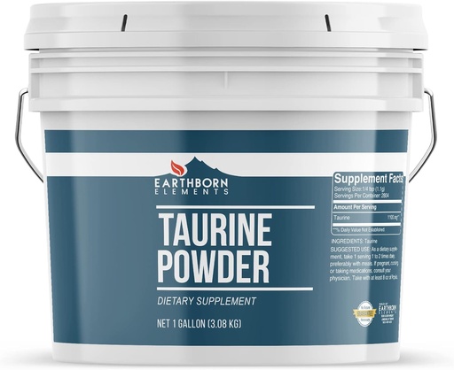 [BRSRMBAROUHBGYLH] Earthborn Elements Taurine Powder 1 Gallon Bucket, Dietary Supplement, No Additives