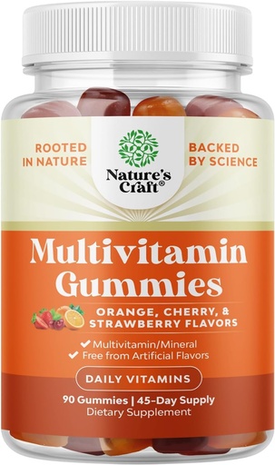 [BRSWGCT2BUGRG33K] Multivitamin Gummies for Adults - Halal Multivitamin Gummy with B12 Biotin - Gelatin-Free Gummy Multivitamins for Men & Women - Vitamin Gummies with Zinc & Vitamin D - Non-GMO Gluten-Free - 90 Count