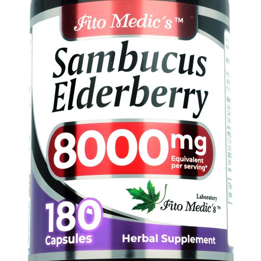 [BRSRMBQHOIMWKETF] FITO MEDIC'S Lab Elderberry Supplement, Sambucus Black Elderberry, 180 Capsules