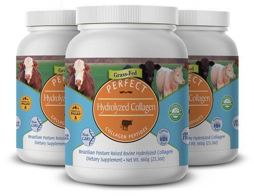 [BRSWKFQDC5YGGE3E] Perfect Supplements – Perfect Hydrolyzed Collagen Powder – 660g – All Natural Collagen - Promotes Healthy Skin – 3 Pack