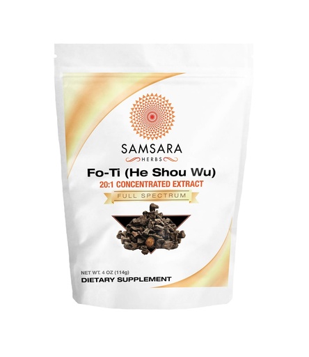 [BRSWKFQQDJ4G2FTC] Samsara Herbs Fo-Ti Extract Powder (4oz/114g) (He Shou Wu) - 20:1 Concentrated Extract, Prepared