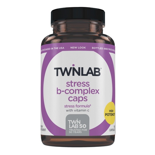 [BRSWIGT5BMIACCL6] Twinlab Stress B-Complex Caps - Energy Support Supplement with Vitamin B12 and B6-100 Capsules