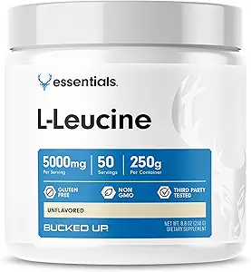 [BRSRMCQ3AAFAAHLF] Bucked Up L-Leucine 5000mg Per Serving, Essentials (50 Servings, 250 Grams Powder)