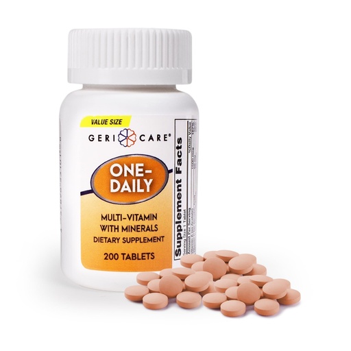 [BRSRMCY5OYPGCDLX] GeriCare One-Daily Multivitamins with Minerals for Men & Women (200 Tablets) High-Potency Multi-Vitamin & Multimineral Dietary Supplement for Immunity, Energy| Complete Daily Nutritional Support