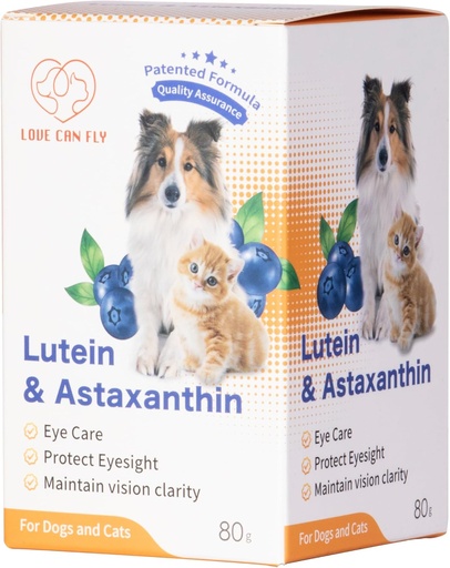[BRSRMAAZAB7A2H3J] Lutein for Dogs and Cat Eye Supplement Astaxanthin All Natural Ingredient Human Grade Support Tear Stain Immune,Lutein Sourced from USA, Enhance Vision Health Antioxidants- 2.8 Oz
