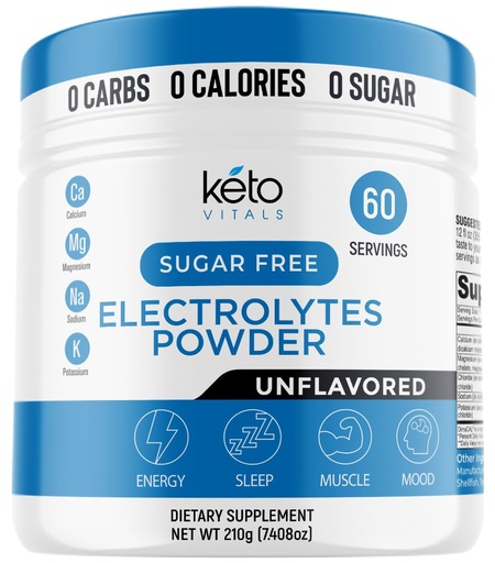 [BRSROGLQO4MGEAD5] Keto Vitals Unflavored Electrolyte Powder | Keto-Friendly Electrolytes with Potassium, Magnesium, Sodium, Calcium | Keto Electrolytes Supplement Drink Mix | Sugar-Free, Zero Calories, Zero Carbs