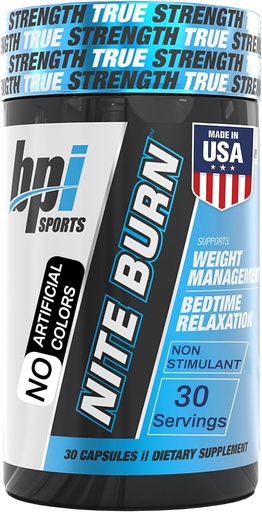 [BRSWIEIGDIHR42T6] BPI Sports Nite Burn gros cremador per a Dones i homes - Bed Time Burner & Sleep Nighttime Tableation & Metabolisme Booster Manveen Keto Aminly, Pesos Loss Pere 30 Servings 640mg, Capules