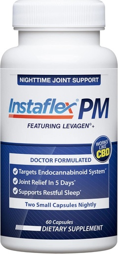 [BRSWYZA6CMBRGHLO] Instaflex PM Nighttime Joint Support med Levagen, Tamaflex, GABA, Ashwagandha, Passionflower Extract, Mobility, Sleep Support - 60 kapsler