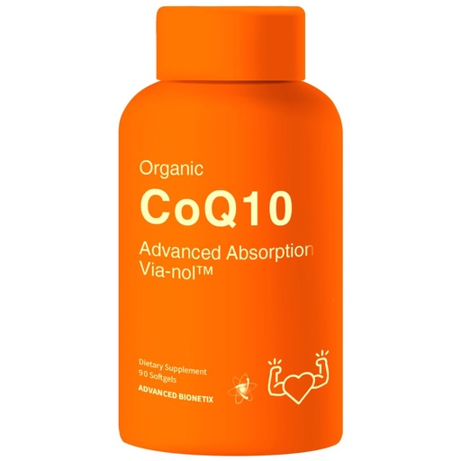 [BRSRMBTYCEFRE2D6] Advanced Bionetix Advanced Absorption 200mg CoQ10 w/Black Pepper Extract. 90 Softgels. Antioxidant Supplement, Heart & Vascular Health, Brain Health, Organic, Gluten Free, Energy Production