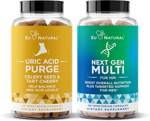 [BRSRAED5CABQACA6] Uric Acid Purge and Next Gen Multi for Him Bundle - Detox and Cleanse for Joint Support & Active Mobility Plus 26-in-1 Advanced Men’s Multivitamin