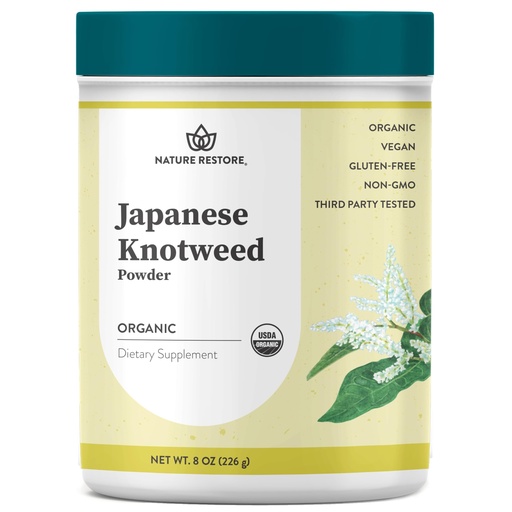 [BRSWKZYDCQBA2D36] Nature Restore USDA Certified Organic Japanese Knotweed Powder, 8 Ounce, Natural Trans-resveratrol, Non GMO, Gluten Free, Also Known as Polygonum Cuspidatum